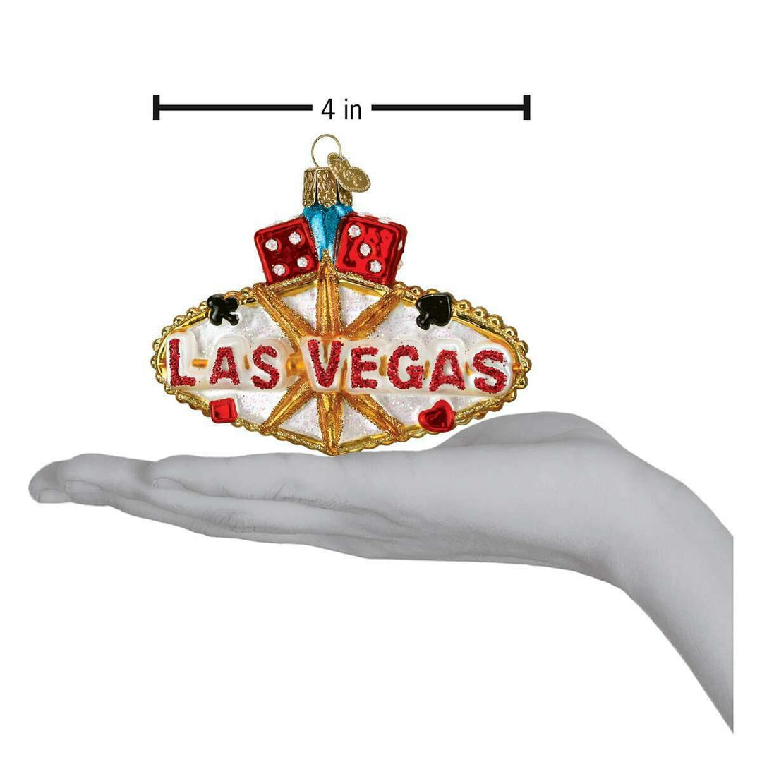 Old World Christmas Las Vegas Sign Blown Glass Ornament
