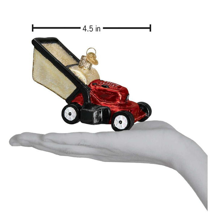 Old World Christmas Lawn Mower Blown Glass Ornament