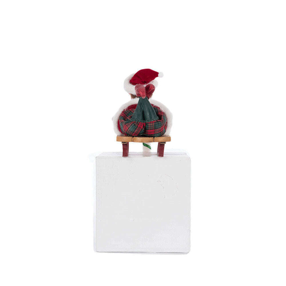 Laying Elf on Sled Stocking Holder by Katherine's Collection image 2