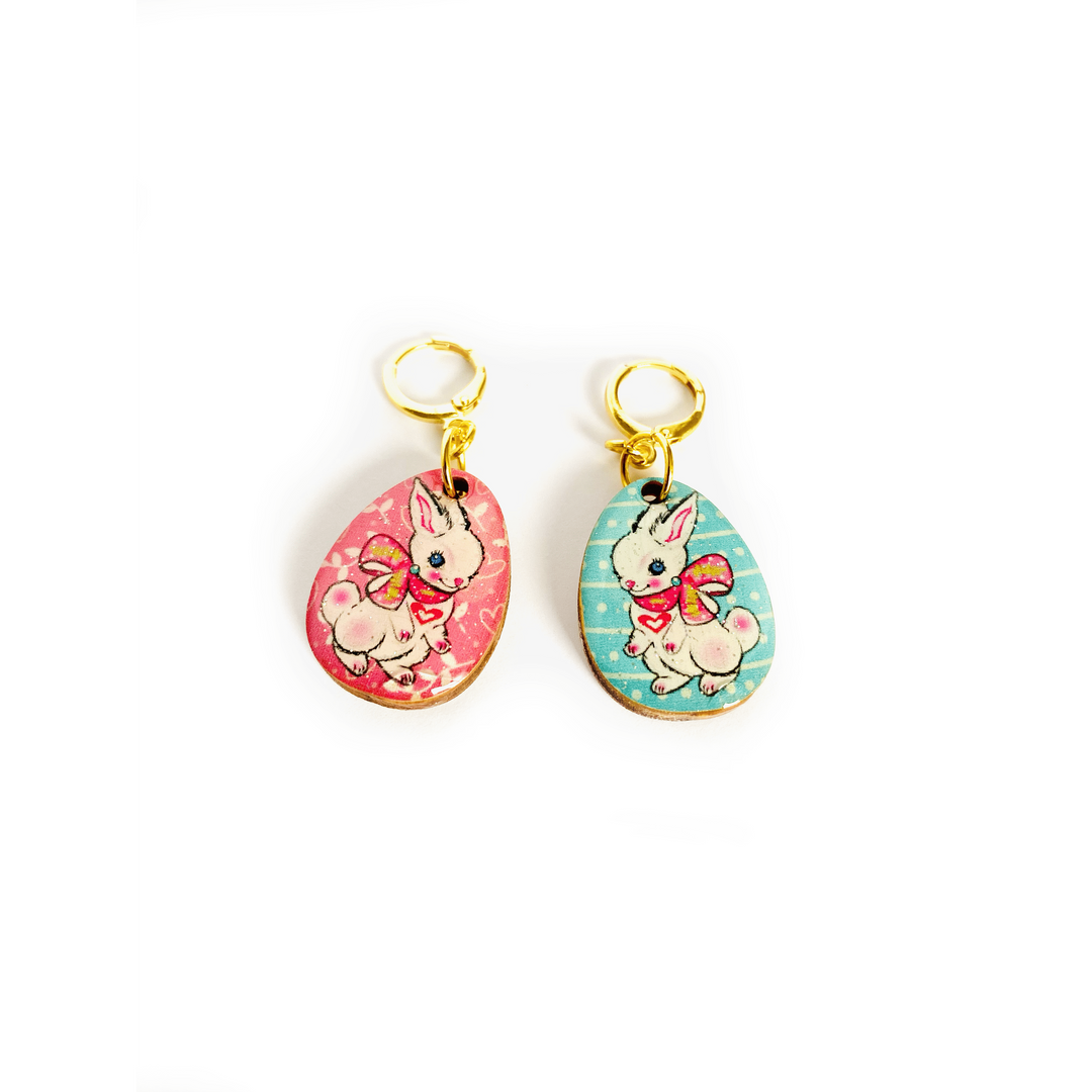 Layla Bunny Easter Egg Earrings by Rosie Rose Parker