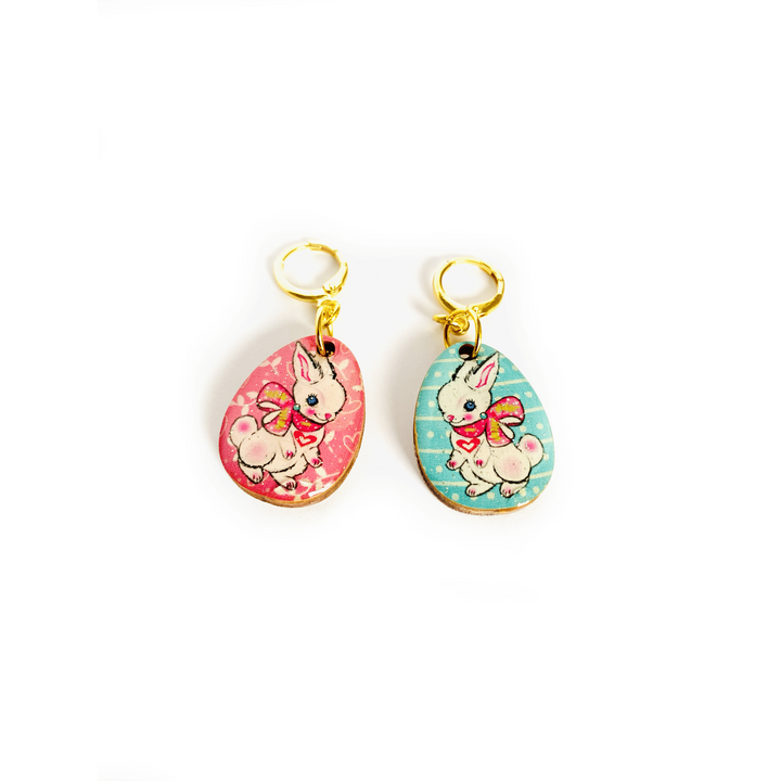 Layla Bunny Easter Egg Earrings by Rosie Rose Parker