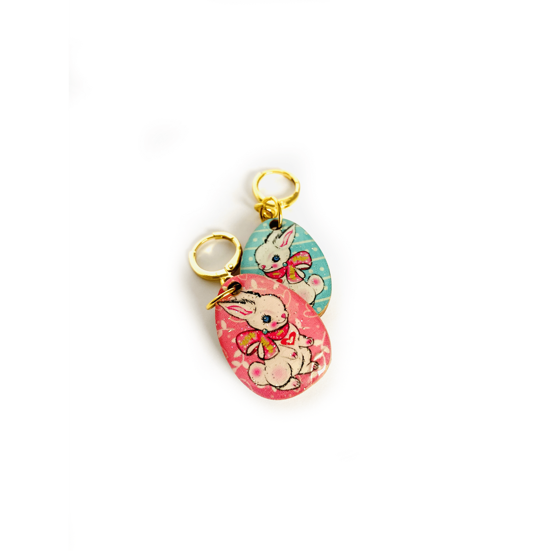Layla Bunny Easter Egg Earrings by Rosie Rose Parker