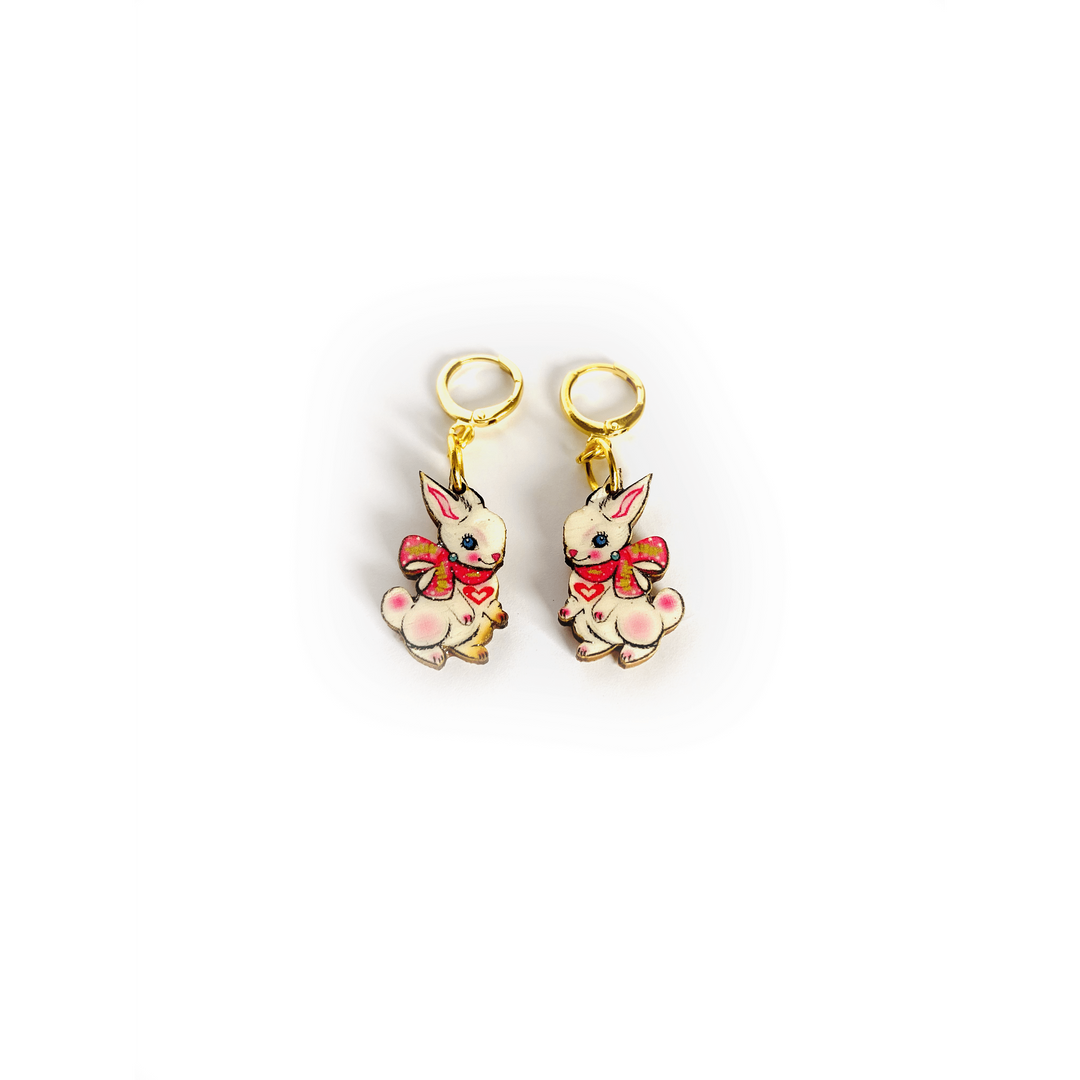 Layla Bunny Huggie Hoop Earrings by Rosie Rose Parker