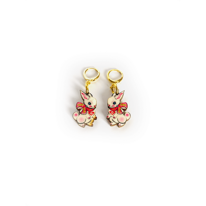 Layla Bunny Huggie Hoop Earrings by Rosie Rose Parker