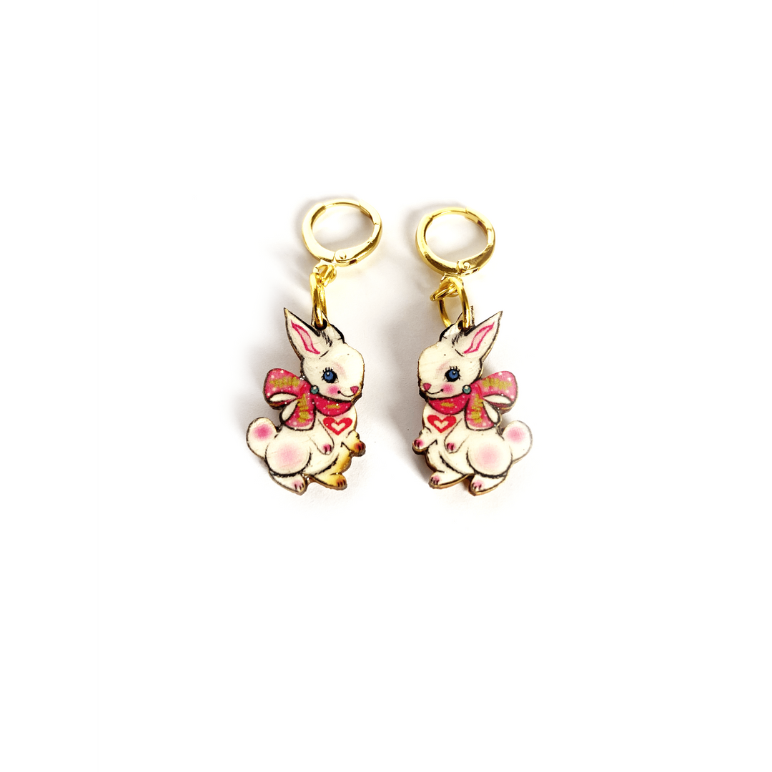 Layla Bunny Huggie Hoop Earrings by Rosie Rose Parker