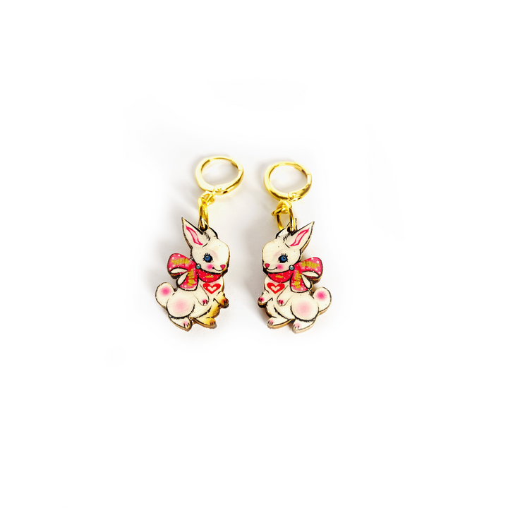 Layla Bunny Huggie Hoop Earrings by Rosie Rose Parker