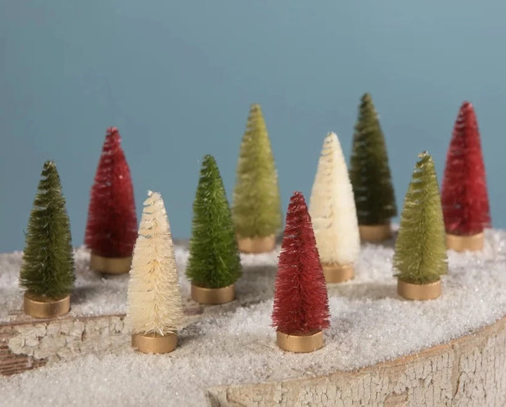 vintage bottle brush trees