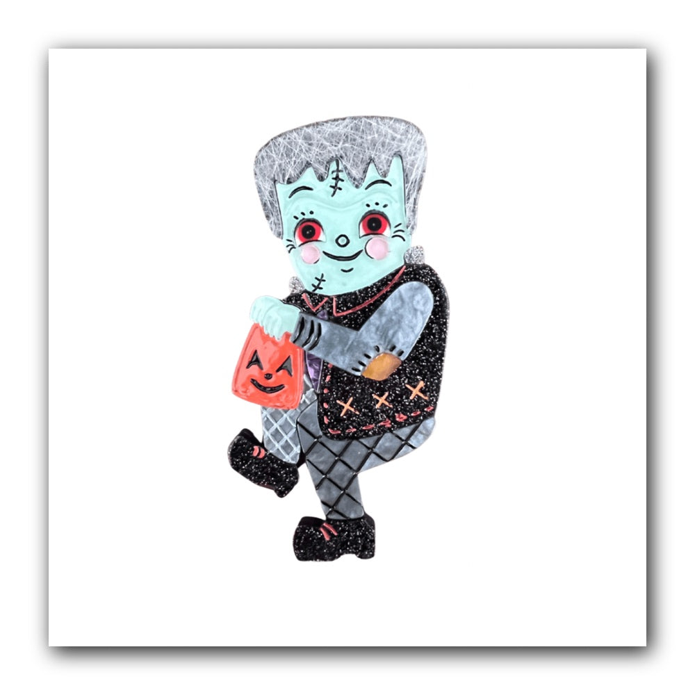 Frankenstomp Brooch by Johanna Parker x Lipstick & Chrome — Folk Art Frankenstein Pin