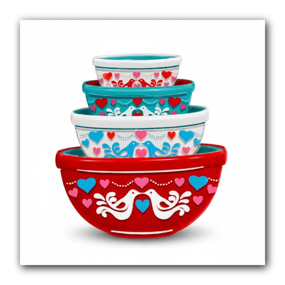 Lovebirds Nesting Bowls Brooch by Lipstick & Chrome — Holt Howard Inspired Valentine Pin