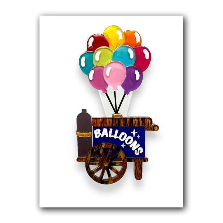 Funfair Balloon Cart by Makokot x Lipstick & Chrome — Vintage Carnival Acrylic Brooch