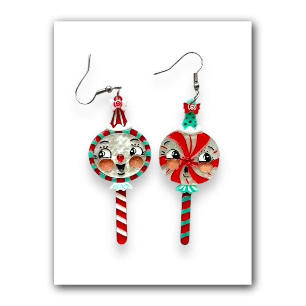 Merrymints Earrings by Johanna Parker x Lipstick & Chrome — Halloween Candy Drop Earrings