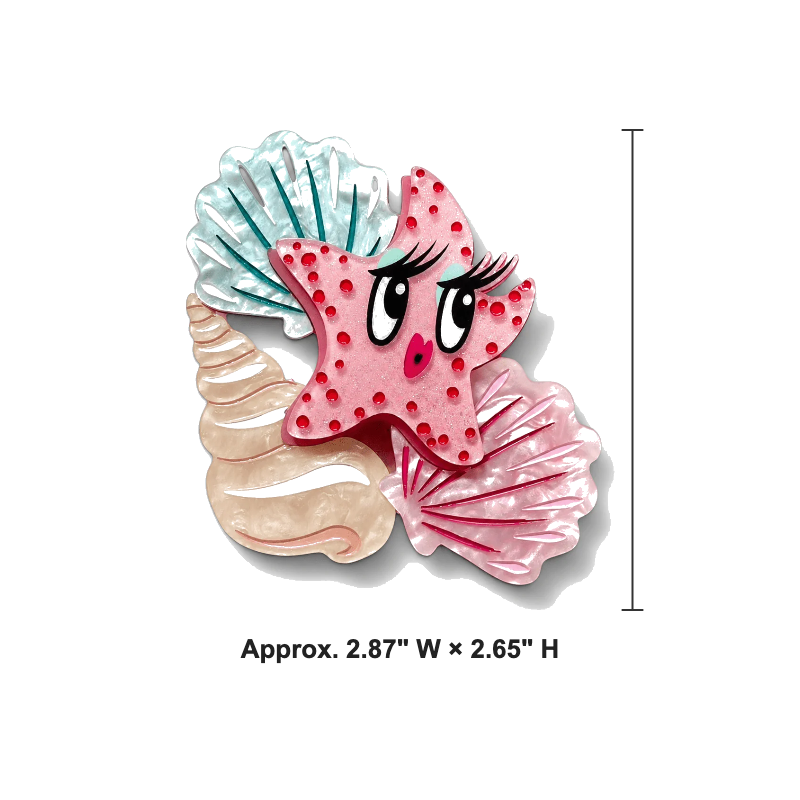 She Sells Seashells Brooch by Miss Fluff x Lipstick & Chrome