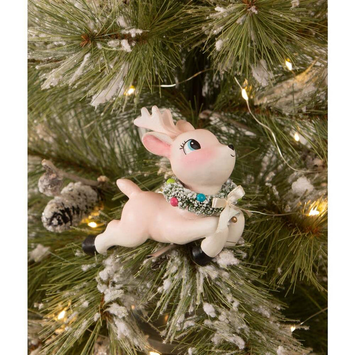 Leaping High Pink Reindeer by Bethany Lowe Designs 2