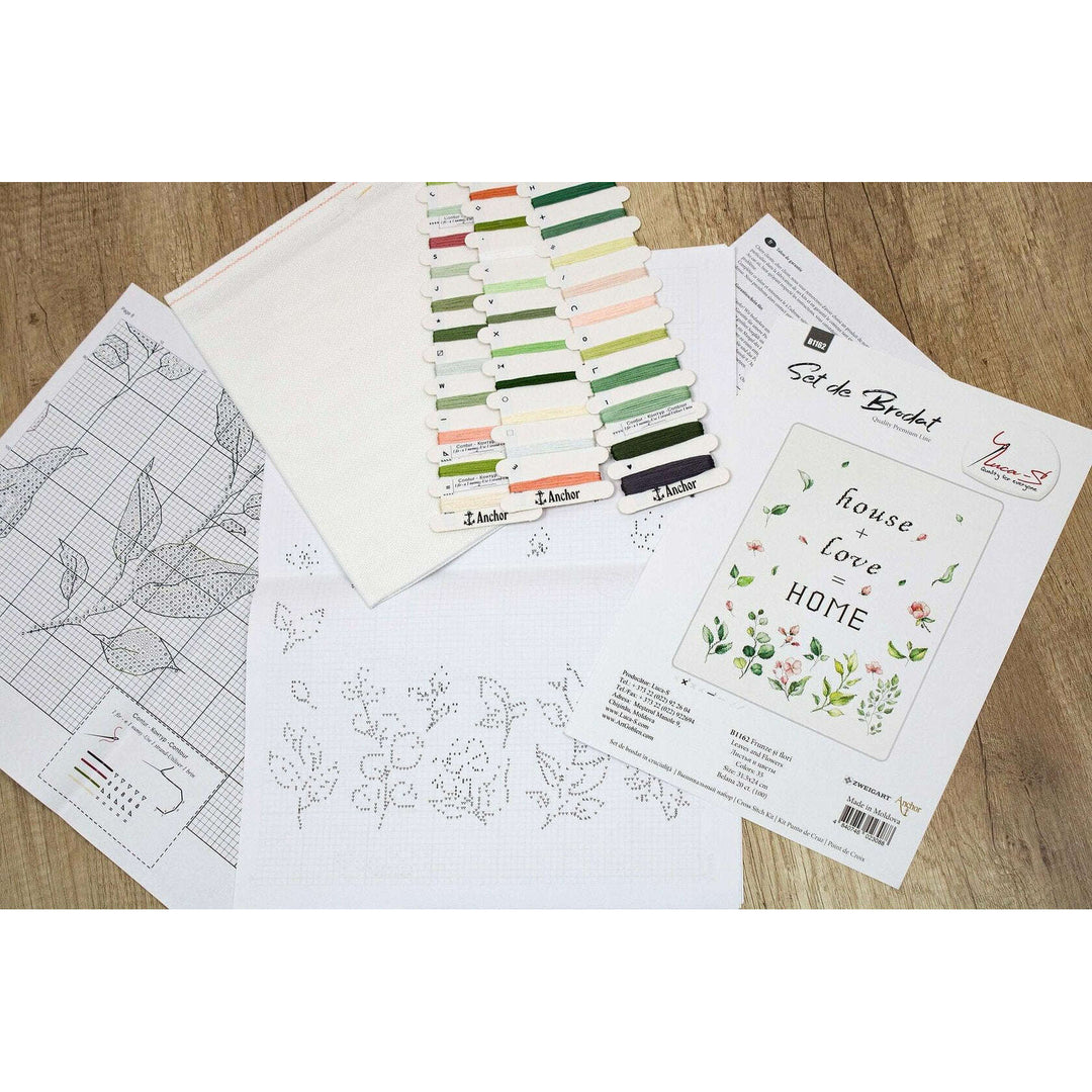 Leaves and Flowers B1162L Counted Cross-Stitch Kit