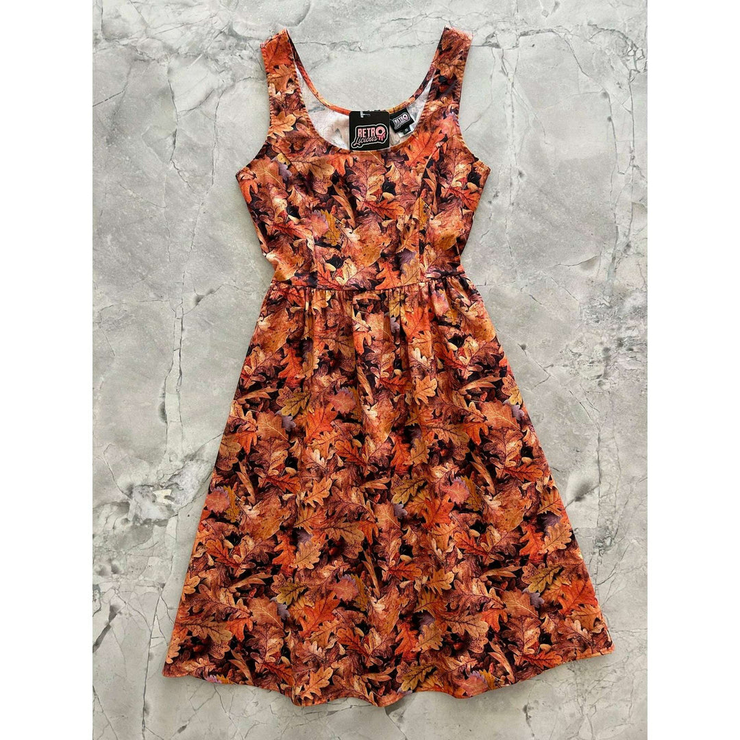 Leaves Fit & Flare Dress