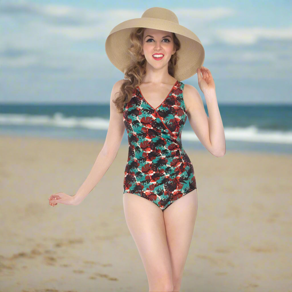 Tropical Leaves One Piece Swimsuit