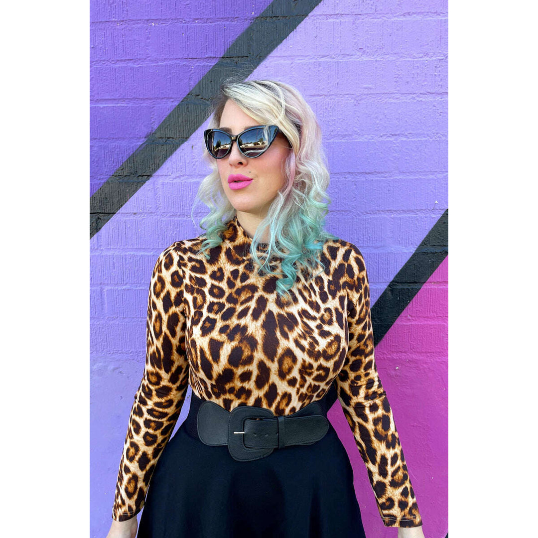 Leopard Mock Neck Top