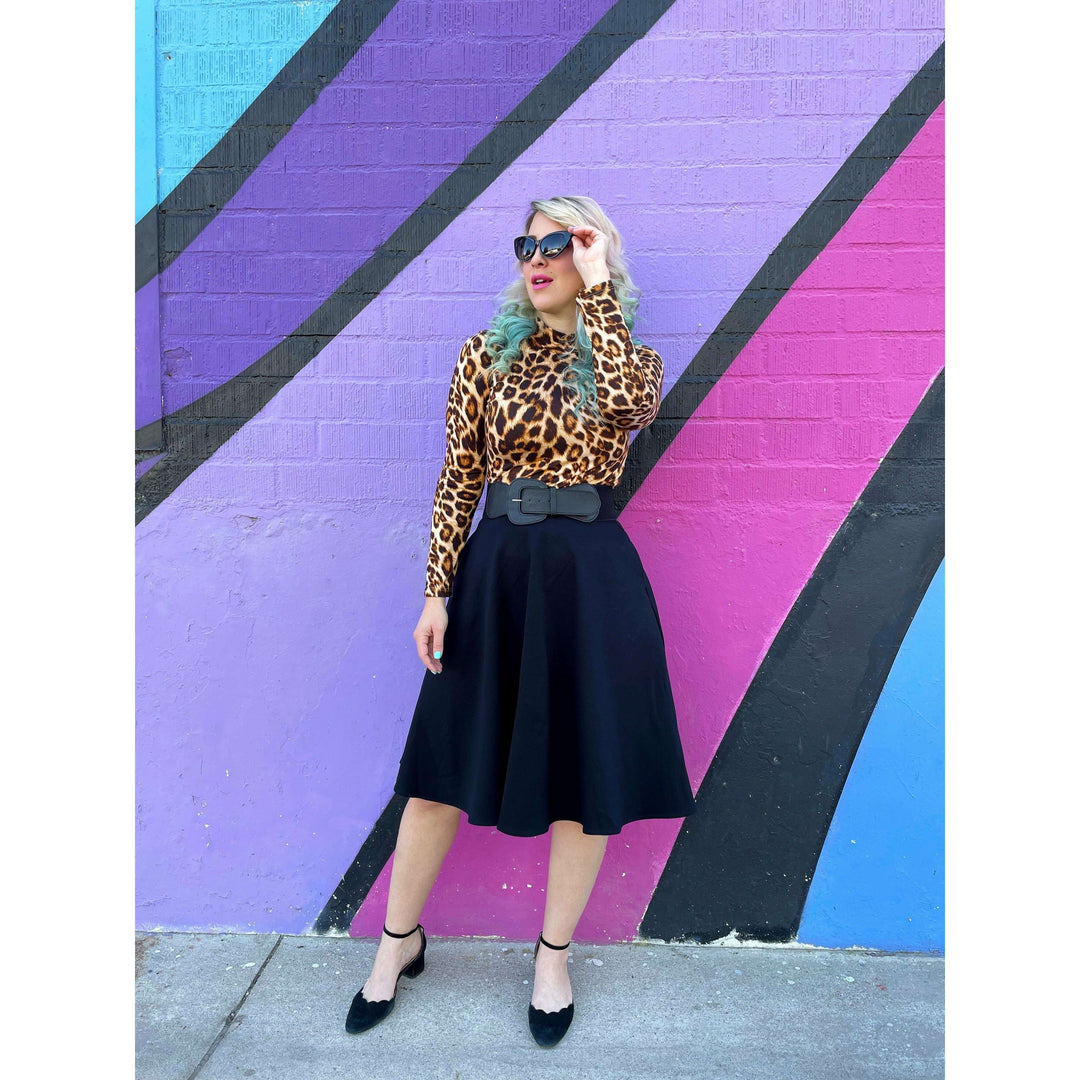 Leopard Mock Neck Top