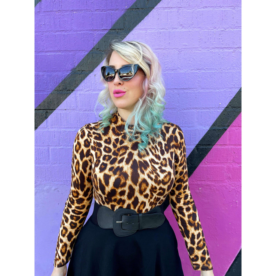 Leopard Mock Neck Top