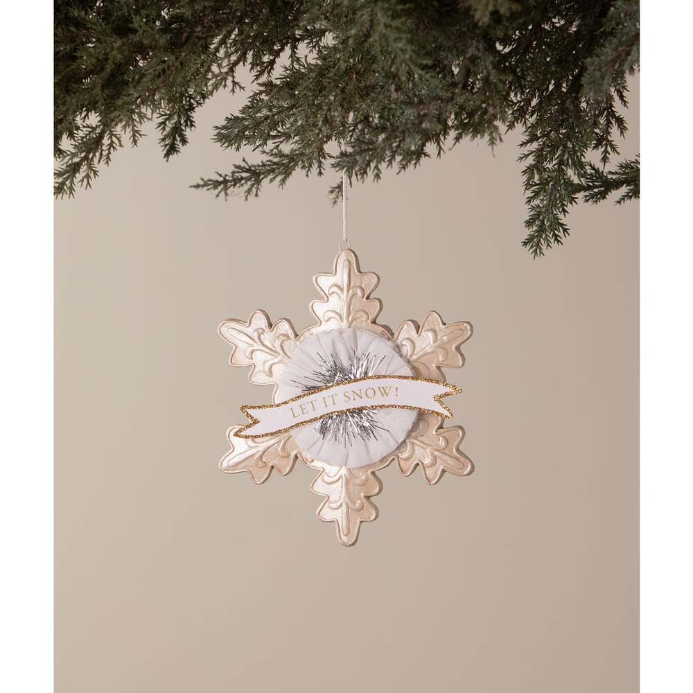 Let it Snow Flake Ornament by Bethany Lowe Designs