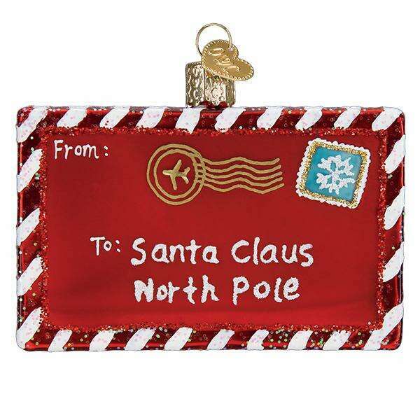 Old World Christmas Letter to Santa Blown Glass Ornament