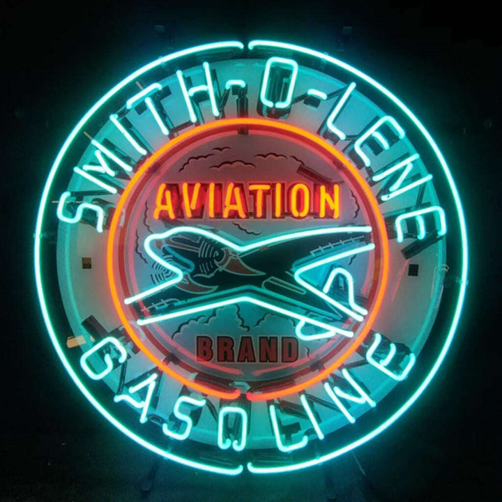 Light Blue Smith-o-lene Gasoline Aviation Brand Neon Signs Light