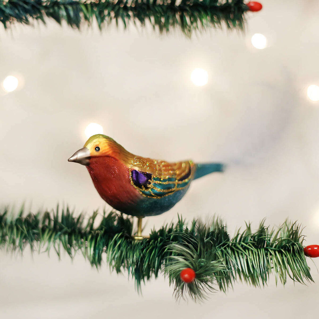 Old World Christmas Lilac-Breasted Roller Blown Glass Ornament