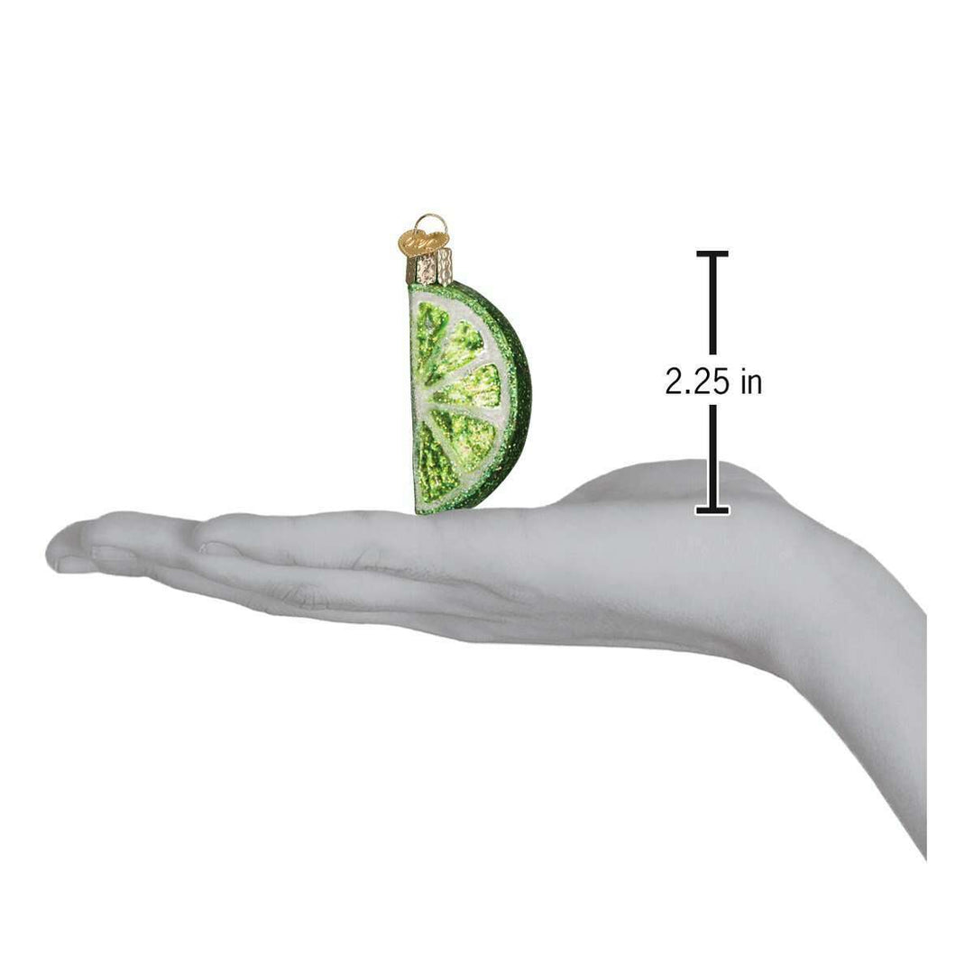 Old World Christmas Lime Slice Blown Glass Ornament