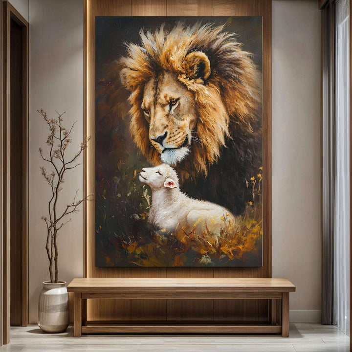 Lion And Sheep Faith Wall Art