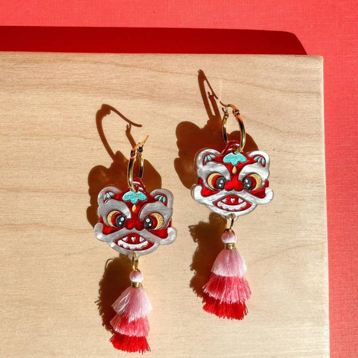 Lion Dance Earrings 2