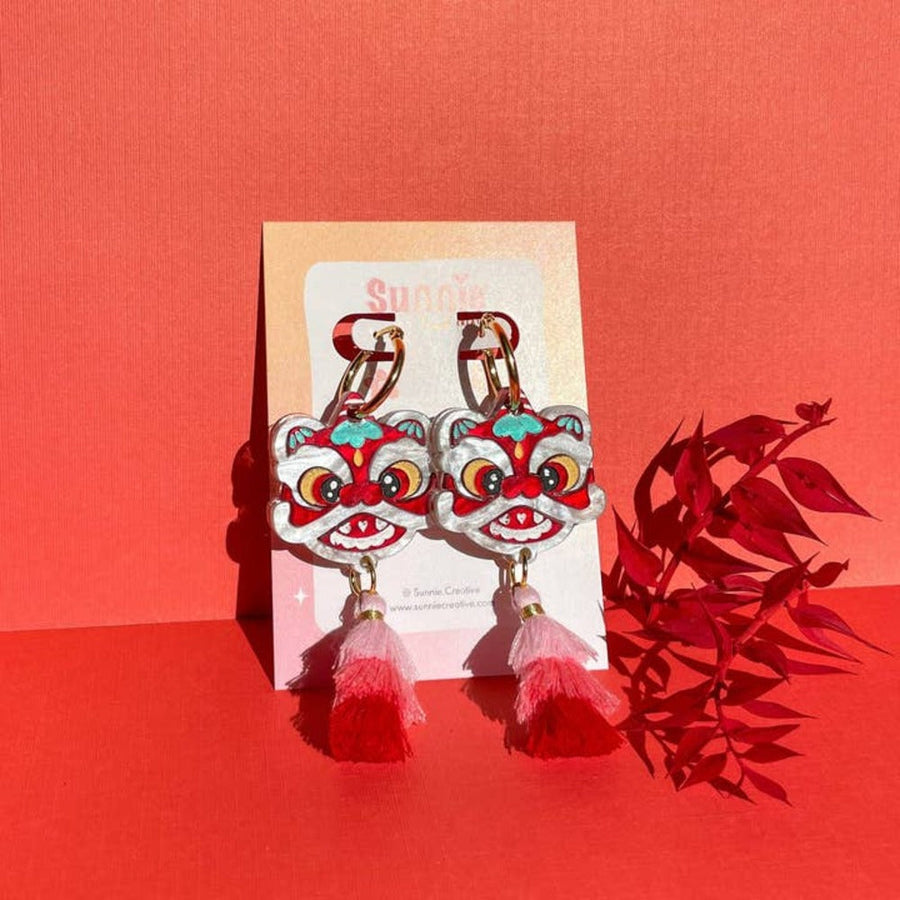 Lion Dance Earrings 