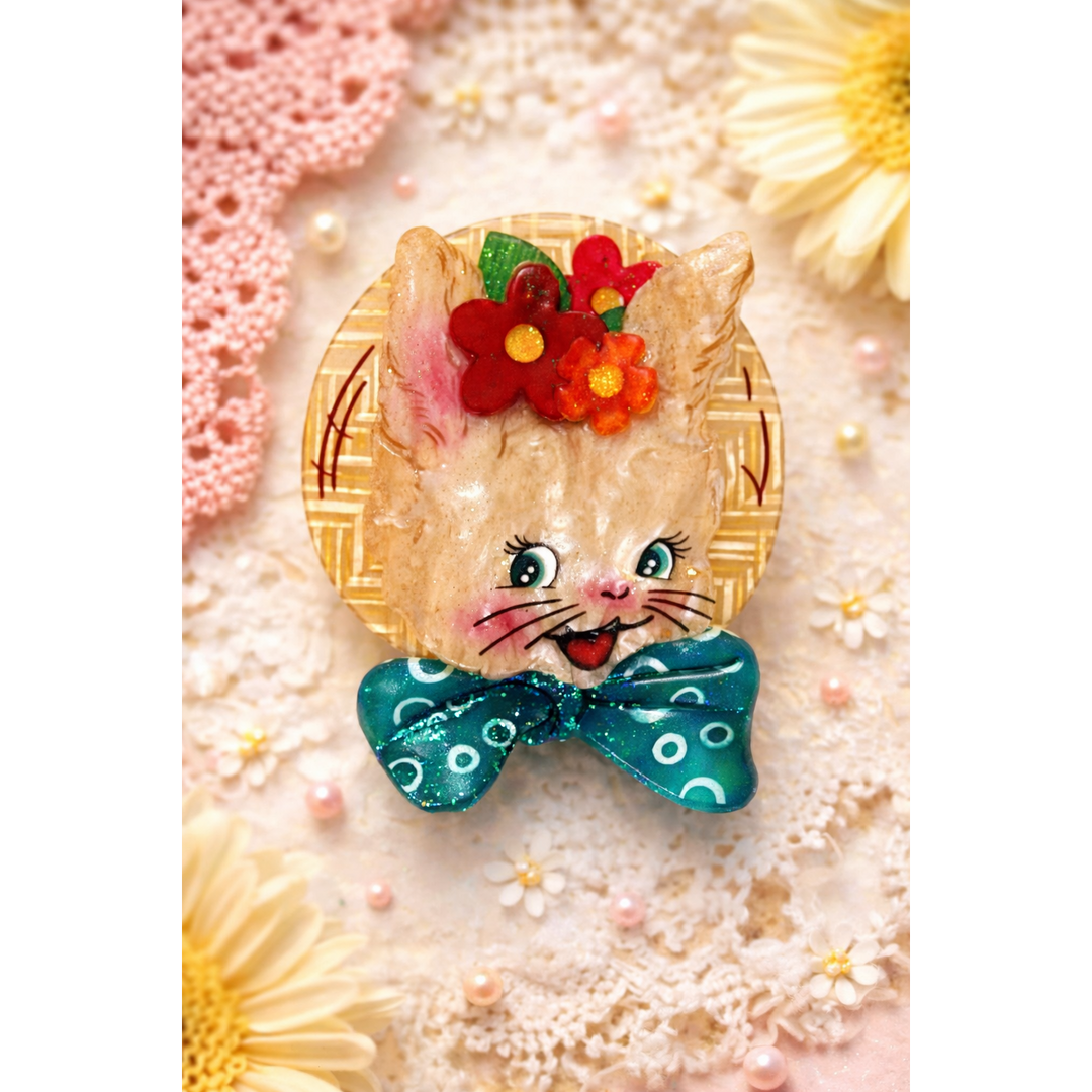 Bunny Bloom Brooch by Lipstick & Chrome – view 5