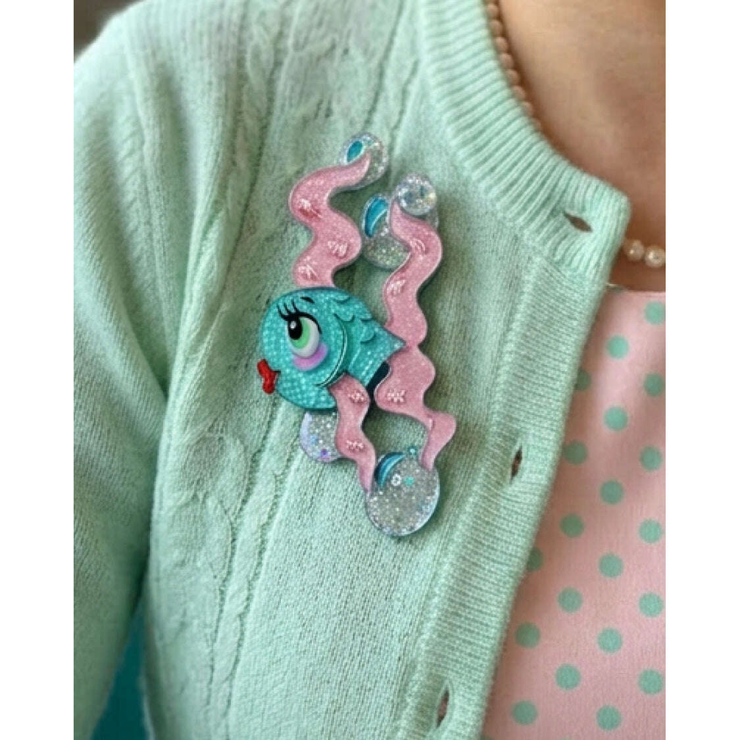 Fishy Kisses Brooch by Miss Fluff x Lipstick & Chrome – view 2