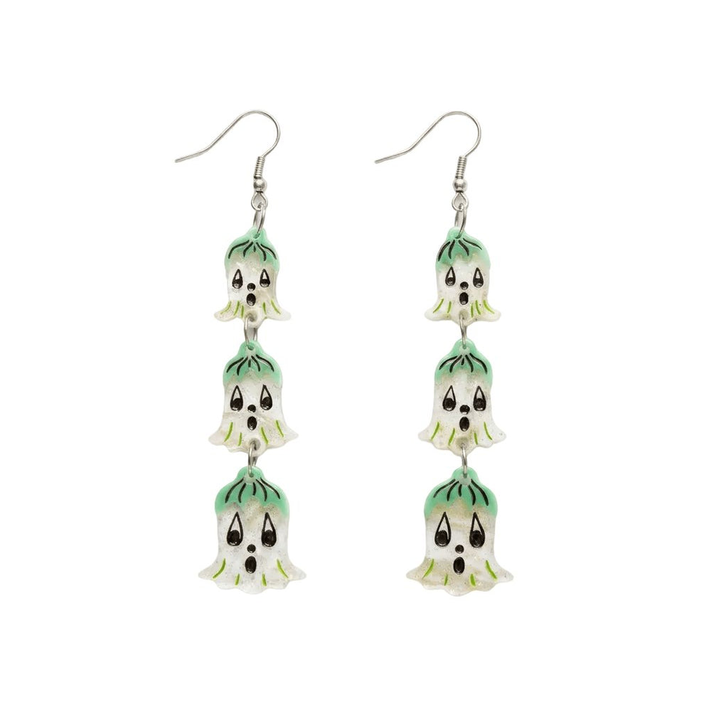 Ghostie Garden Dangle Bell Earrings by Johanna Parker x Lipstick & Chrome – view 2