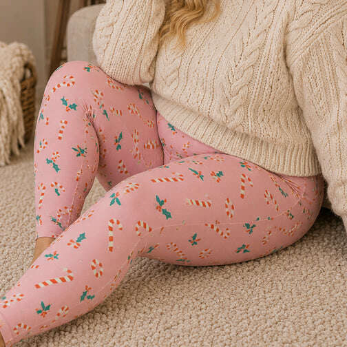 "Holiday Twist" Buttery Soft Leggings by Lipstick & Chrome