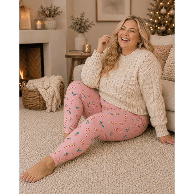 "Holiday Twist" Buttery Soft Leggings by Lipstick & Chrome – view 2