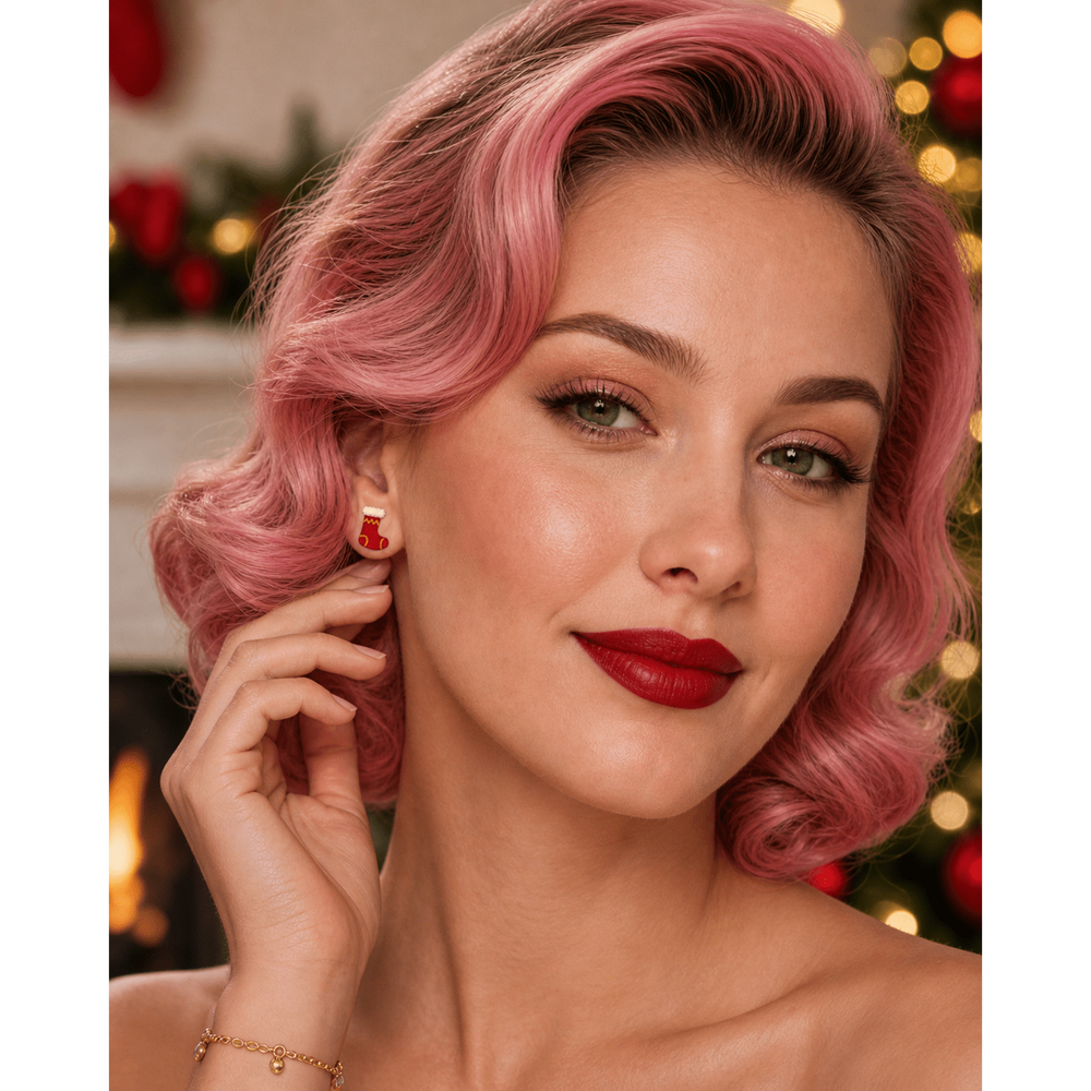 Itty-Bitty Stocking Earrings by Lipstick & Chrome – view 3