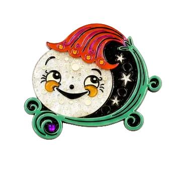 Peeking Petalluna Brooch by Johanna Parker x Lipstick & Chrome -ORANGE – view 3