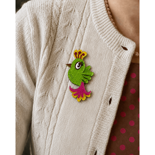 Tiki Tweetie Brooch by Miss Fluff x Lipstick & Chrome