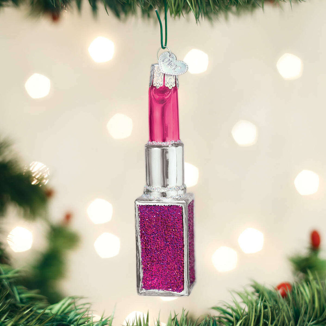 Old World Christmas Lipstick Blown Glass Ornament