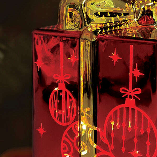 Old World Christmas Lit Ornamental Glass Gift Box