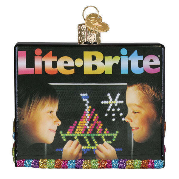 Old World Christmas Lite Brite Box Blown Glass Ornament