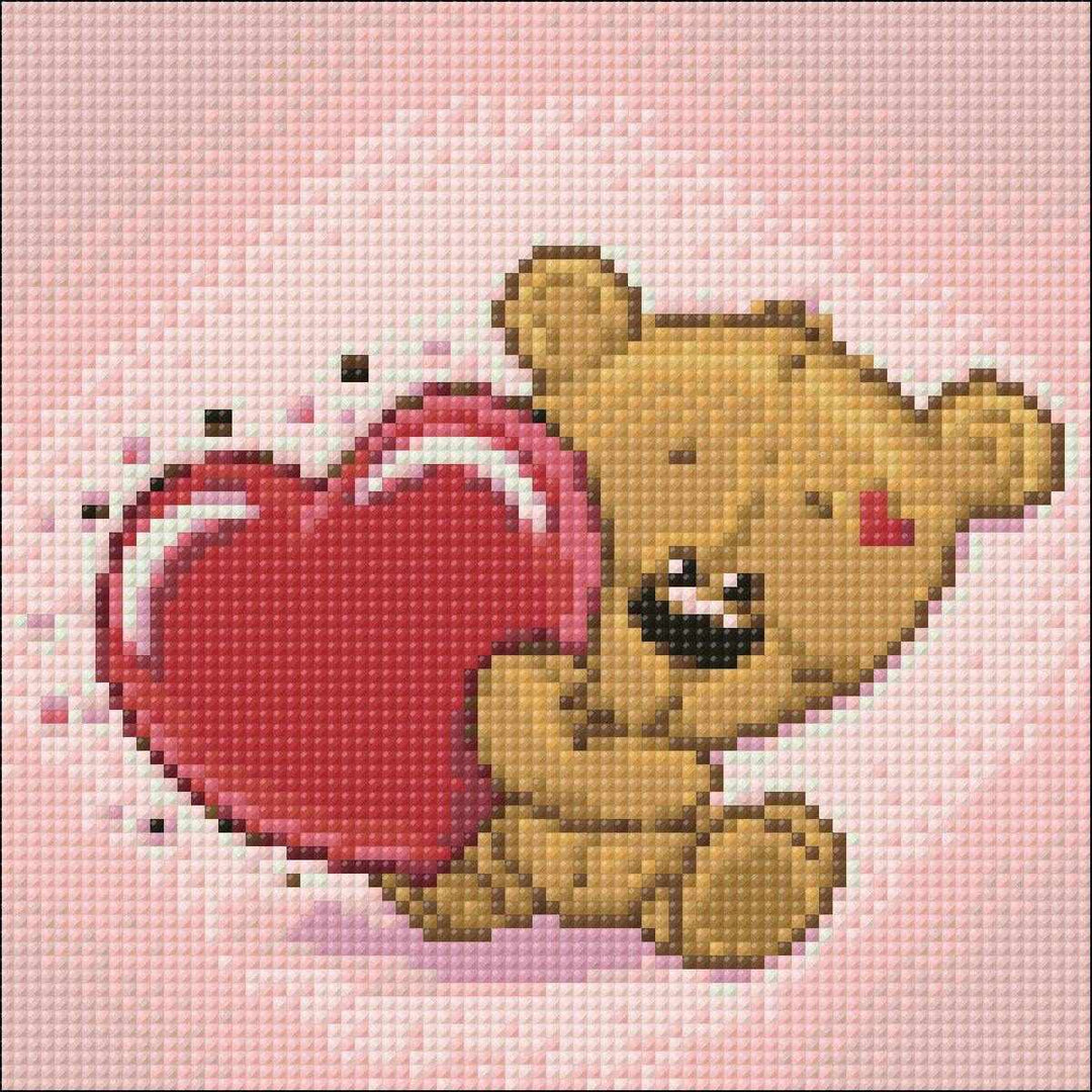 Little Bear's Heart WD2299 7.9 x 7.9 inches Wizardi Diamond Painting Kit