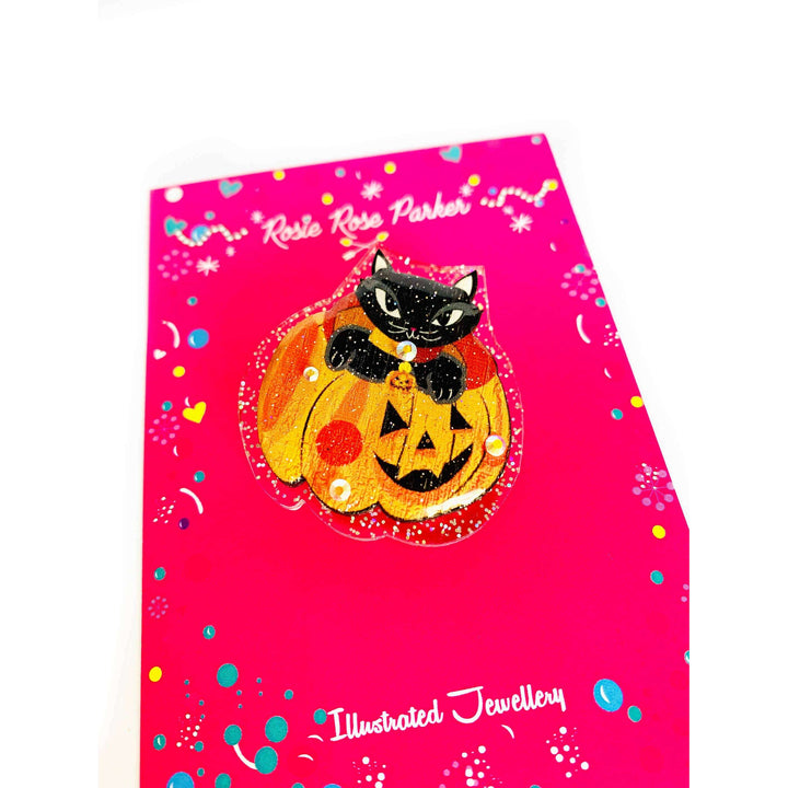 Little Pumpkin Cat Brooch by Rosie Rose Parker