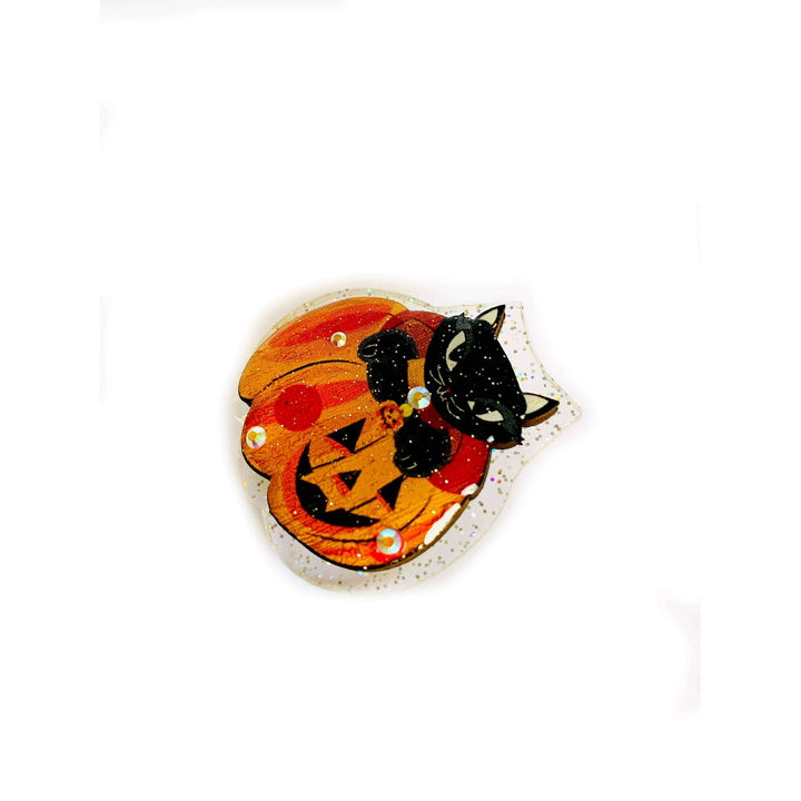 Little Pumpkin Cat Brooch by Rosie Rose Parker