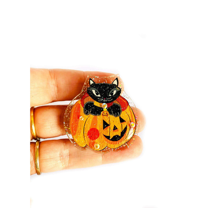 Little Pumpkin Cat Brooch by Rosie Rose Parker