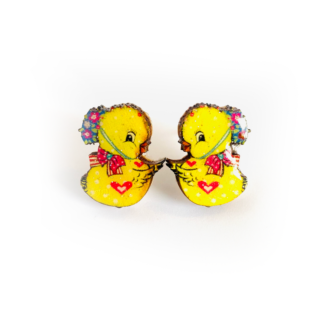 little chicken stud earrings