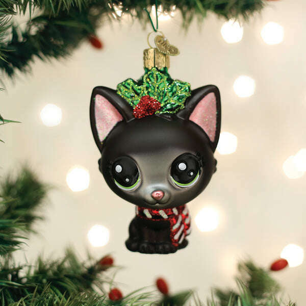 Old World Christmas Littlest Pet Shop Jade Blown Glass Ornament