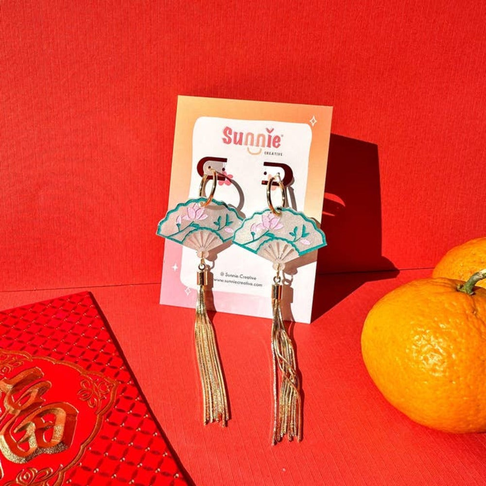Lotus Fan Earrings 2
