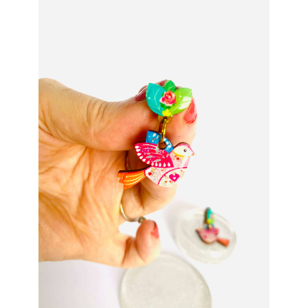 Love Bird Large Statement Earrings by Rosie Rose Parker